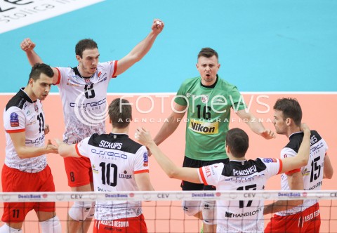  21.01.2015 RZESZOW POLAND<br />SIATKOWKA LIGA MISTRZOW MEN CEV VOLLEYBALL CHAMPIONS LEAGUE 2014/2015 <br />MATCH ASSECO RESOVIA - ACH VOLLEY LUBLANA<br />N/Z KRZYSZTOF IGNACZAK MARKO IVOVIC FABIAN DRZYZGA RADOSC EMOCJE <br /> 