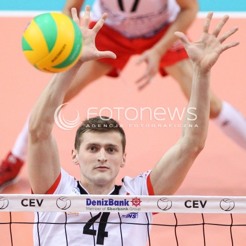  21.01.2015 RZESZOW POLAND<br />SIATKOWKA LIGA MISTRZOW MEN CEV VOLLEYBALL CHAMPIONS LEAGUE 2014/2015 <br />MATCH ASSECO RESOVIA - ACH VOLLEY LUBLANA<br />N/Z PIOTR NOWAKOWSKI SYLWETKA <br /> 
