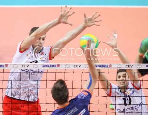  21.01.2015 RZESZOW POLAND<br />SIATKOWKA LIGA MISTRZOW MEN CEV VOLLEYBALL CHAMPIONS LEAGUE 2014/2015 <br />MATCH ASSECO RESOVIA - ACH VOLLEY LUBLANA<br />N/Z PIOTR NOWAKOWSKI NIKOLAY PENCZEV ( PENCHEV ) <br /> 
