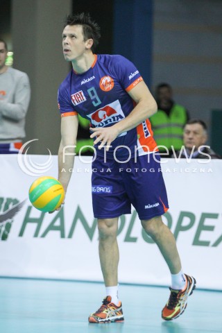  21.01.2015 RZESZOW POLAND<br />SIATKOWKA LIGA MISTRZOW MEN CEV VOLLEYBALL CHAMPIONS LEAGUE 2014/2015 <br />MATCH ASSECO RESOVIA - ACH VOLLEY LUBLANA<br />N/Z MATIJA PLESKO SYLWETKA <br /> 