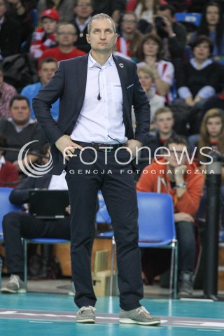 21.01.2015 RZESZOW POLAND<br />SIATKOWKA LIGA MISTRZOW MEN CEV VOLLEYBALL CHAMPIONS LEAGUE 2014/2015 <br />MATCH ASSECO RESOVIA - ACH VOLLEY LUBLANA<br />N/Z ANDRZEJ KOWAL - TRENER ( HEAD COACH ) SYLWETKA <br /> 