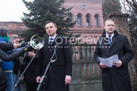  23.01.2015 LODZ <br />KONFERENCJA PRASOWA KANDYDATA PIS NA URZAD PREZYDENTA RP ANDRZEJA DUDY W LODZI <br />N/Z ANDRZEJ DUDA MARCIN MASTALAREK<br /> 
