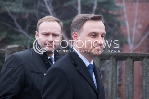  23.01.2015 LODZ <br />KONFERENCJA PRASOWA KANDYDATA PIS NA URZAD PREZYDENTA RP ANDRZEJA DUDY W LODZI <br />N/Z ANDRZEJ DUDA MARCIN MASTALAREK<br /> 