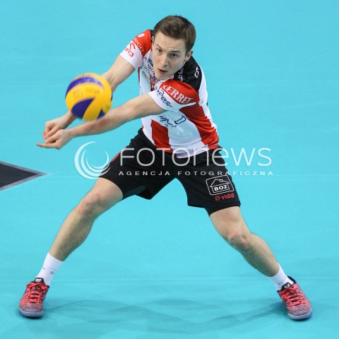  24.01.2015 RZESZOW<br />SIATKOWKA PLUSLIGA 2014/2015 MEN VOLLEYBALL POLAND POLISH PLUS LIGA LEAGUE SEASON 2014/2015<br />MECZ ASSECO RESOVIA - CERRAD CZARNI RADOM<br />N/Z MICHAL ZUREK SYLWETKA <br /> 