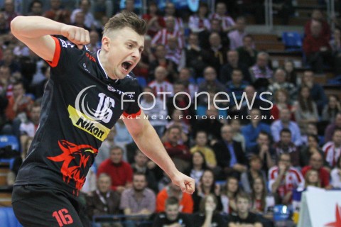  24.01.2015 RZESZOW<br />SIATKOWKA PLUSLIGA 2014/2015 MEN VOLLEYBALL POLAND POLISH PLUS LIGA LEAGUE SEASON 2014/2015<br />MECZ ASSECO RESOVIA - CERRAD CZARNI RADOM<br />N/Z KRZYSZTOF IGNACZAK RADOSC EMOCJE <br /> 