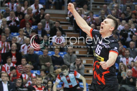  24.01.2015 RZESZOW<br />SIATKOWKA PLUSLIGA 2014/2015 MEN VOLLEYBALL POLAND POLISH PLUS LIGA LEAGUE SEASON 2014/2015<br />MECZ ASSECO RESOVIA - CERRAD CZARNI RADOM<br />N/Z KRZYSZTOF IGNACZAK RADOSC EMOCJE <br /> 