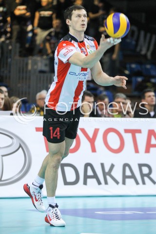  24.01.2015 RZESZOW<br />SIATKOWKA PLUSLIGA 2014/2015 MEN VOLLEYBALL POLAND POLISH PLUS LIGA LEAGUE SEASON 2014/2015<br />MECZ ASSECO RESOVIA - CERRAD CZARNI RADOM<br />N/Z RAFAL BUSZEK SYLWETKA <br /> 