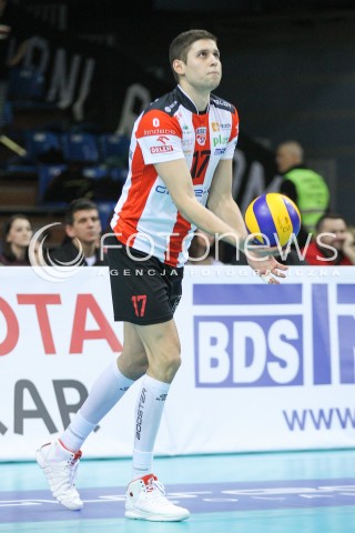  24.01.2015 RZESZOW<br />SIATKOWKA PLUSLIGA 2014/2015 MEN VOLLEYBALL POLAND POLISH PLUS LIGA LEAGUE SEASON 2014/2015<br />MECZ ASSECO RESOVIA - CERRAD CZARNI RADOM<br />N/Z NIKOLAY PENCZEV ( PENCHEV ) SYLWETKA <br /> 