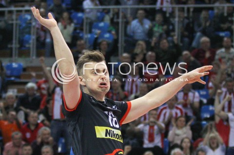 24.01.2015 RZESZOW<br />SIATKOWKA PLUSLIGA 2014/2015 MEN VOLLEYBALL POLAND POLISH PLUS LIGA LEAGUE SEASON 2014/2015<br />MECZ ASSECO RESOVIA - CERRAD CZARNI RADOM<br />N/Z KRZYSZTOF IGNACZAK RADOSC EMOCJE <br /> 