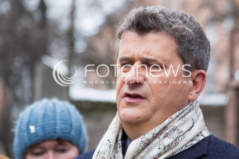  30.01.2015 LODZ<br />WIZYTA JANUSZA PALIKOTA W LODZI <br />APEL O PRZYJECIE KONWENCJI  PRZECIW PRZEMOCY W RODZINIE <br />N/Z JANUSZ PALIKOT <br /> 