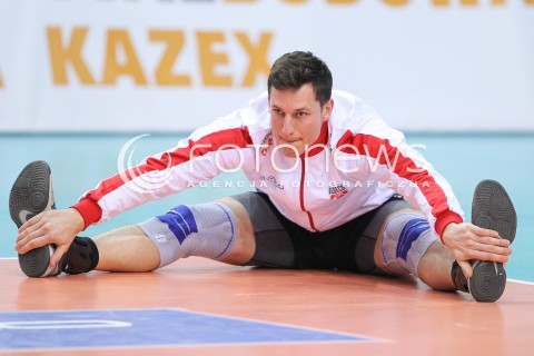  31.01.2015 RZESZOW <br />SIATKOWKA PLUS LIGA 2014/2015 MEN VOLLEYBALL POLAND POLISH PLUSLIGA LEAGUE SEASON 2014/2015<br />MECZ ASSECO RESOVIA RZESZOW - EFFECTOR KIELCE<br />N/Z OLIEG ACHREM ( ALEH AKHREM ) W WYJSCIOWEJ 12 - PODCZAS ROZGRZEWKI<br /> 