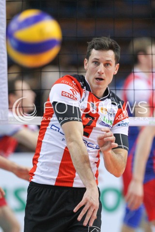  31.01.2015 RZESZOW <br />SIATKOWKA PLUS LIGA 2014/2015 MEN VOLLEYBALL POLAND POLISH PLUSLIGA LEAGUE SEASON 2014/2015<br />MECZ ASSECO RESOVIA RZESZOW - EFFECTOR KIELCE<br />N/Z OLIEG ACHREM ( ALEH AKHREM ) SYLWETKA <br /> 