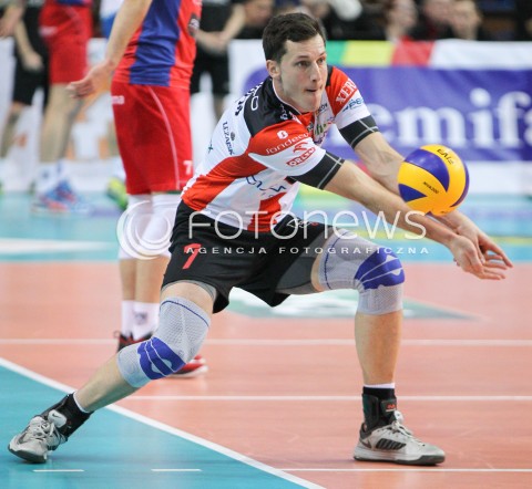  31.01.2015 RZESZOW <br />SIATKOWKA PLUS LIGA 2014/2015 MEN VOLLEYBALL POLAND POLISH PLUSLIGA LEAGUE SEASON 2014/2015<br />MECZ ASSECO RESOVIA RZESZOW - EFFECTOR KIELCE<br />N/Z OLIEG ACHREM ( ALEH AKHREM ) SYLWETKA <br /> 