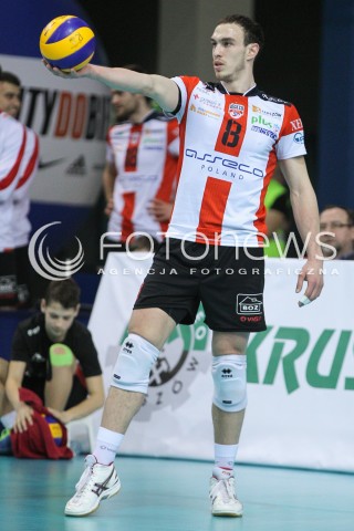  31.01.2015 RZESZOW <br />SIATKOWKA PLUS LIGA 2014/2015 MEN VOLLEYBALL POLAND POLISH PLUSLIGA LEAGUE SEASON 2014/2015<br />MECZ ASSECO RESOVIA RZESZOW - EFFECTOR KIELCE<br />N/Z MARKO IVOVIC SYLWETKA <br /> 