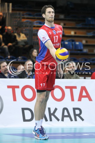  31.01.2015 RZESZOW <br />SIATKOWKA PLUS LIGA 2014/2015 MEN VOLLEYBALL POLAND POLISH PLUSLIGA LEAGUE SEASON 2014/2015<br />MECZ ASSECO RESOVIA RZESZOW - EFFECTOR KIELCE<br />N/Z BARTOSZ KRZYSIEK SYLWETKA <br /> 