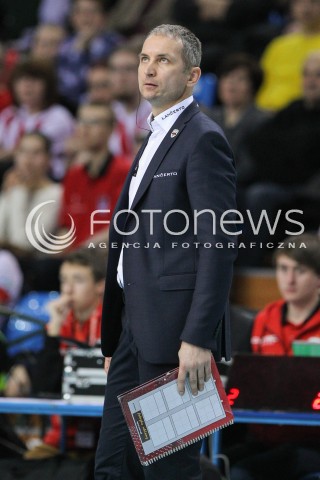  31.01.2015 RZESZOW <br />SIATKOWKA PLUS LIGA 2014/2015 MEN VOLLEYBALL POLAND POLISH PLUSLIGA LEAGUE SEASON 2014/2015<br />MECZ ASSECO RESOVIA RZESZOW - EFFECTOR KIELCE<br />N/Z ANDRZEJ KOWAL - TRENER ( HEAD COACH ) SYLWETKA <br /> 