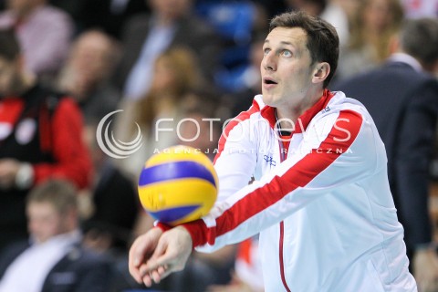  31.01.2015 RZESZOW <br />SIATKOWKA PLUS LIGA 2014/2015 MEN VOLLEYBALL POLAND POLISH PLUSLIGA LEAGUE SEASON 2014/2015<br />MECZ ASSECO RESOVIA RZESZOW - EFFECTOR KIELCE<br />N/Z OLIEG ACHREM ( ALEH AKHREM ) SYLWETKA ROZGRZEWKA<br /> 