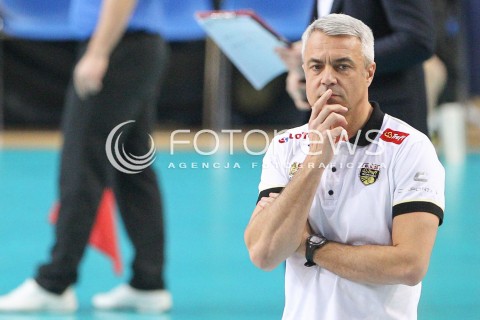  07.02.2015 RZESZOW <br />SIATKOWKA PLUS LIGA 2014/2015 MEN VOLLEYBALL POLAND POLISH PLUSLIGA LEAGUE SEASON 2014/2015<br />MECZ ASSECO RESOVIA RZESZOW - LOTOS TREFL GDANSK<br />N/Z ANDREA ANASTASI - I TRENER ( HEAD COACH ) SYLWETKA <br /> 