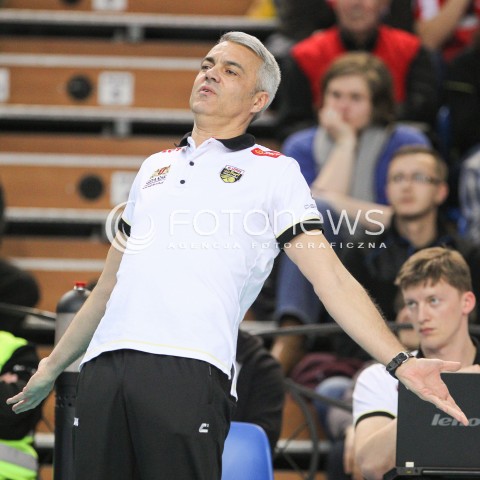  07.02.2015 RZESZOW <br />SIATKOWKA PLUS LIGA 2014/2015 MEN VOLLEYBALL POLAND POLISH PLUSLIGA LEAGUE SEASON 2014/2015<br />MECZ ASSECO RESOVIA RZESZOW - LOTOS TREFL GDANSK<br />N/Z ANDREA ANASTASI - I TRENER ( HEAD COACH ) ZLOSC EMOCJE SYLWETKA<br /> 