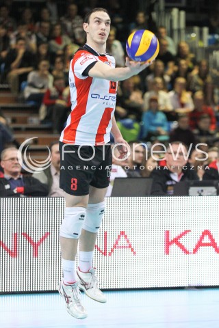  07.02.2015 RZESZOW <br />SIATKOWKA PLUS LIGA 2014/2015 MEN VOLLEYBALL POLAND POLISH PLUSLIGA LEAGUE SEASON 2014/2015<br />MECZ ASSECO RESOVIA RZESZOW - LOTOS TREFL GDANSK<br />N/Z MARKO IVOVIC SYLWETKA <br /> 