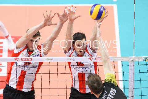  07.02.2015 RZESZOW <br />SIATKOWKA PLUS LIGA 2014/2015 MEN VOLLEYBALL POLAND POLISH PLUSLIGA LEAGUE SEASON 2014/2015<br />MECZ ASSECO RESOVIA RZESZOW - LOTOS TREFL GDANSK<br />N/Z RAFAL BUSZEK PIOTR NOWAKOWSKI <br /> 