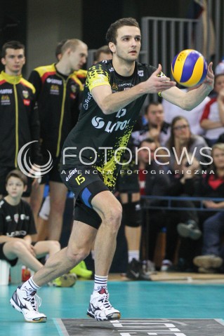  07.02.2015 RZESZOW <br />SIATKOWKA PLUS LIGA 2014/2015 MEN VOLLEYBALL POLAND POLISH PLUSLIGA LEAGUE SEASON 2014/2015<br />MECZ ASSECO RESOVIA RZESZOW - LOTOS TREFL GDANSK<br />N/Z MATEUSZ MIKA SYLWETKA <br /> 