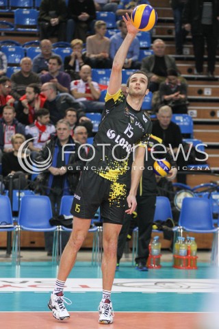  07.02.2015 RZESZOW <br />SIATKOWKA PLUS LIGA 2014/2015 MEN VOLLEYBALL POLAND POLISH PLUSLIGA LEAGUE SEASON 2014/2015<br />MECZ ASSECO RESOVIA RZESZOW - LOTOS TREFL GDANSK<br />N/Z MATEUSZ MIKA SYLWETKA <br /> 