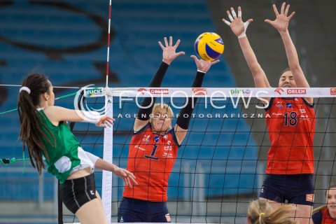  08.02.2015 LODZ SIATKOWKA ORLEN LIGA SEZON 2014/2015 VOLLEYBALL POLISH SEASON BEEF MASTER BUDOWLANI LODZ - IMPEL WROCLAW N/Z ALEKSANDRA SIKORSKA MAGDALENA SLIWA  