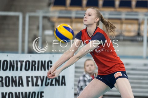  08.02.2015 LODZ SIATKOWKA ORLEN LIGA SEZON 2014/2015 VOLLEYBALL POLISH SEASON BEEF MASTER BUDOWLANI LODZ - IMPEL WROCLAW N/Z SYLWETKA JOANNA PACEK  