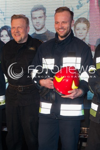  09.02.2015 WARSZAWA<br />POKAZ SERIALU STRAZACY<br />N/Z JACEK LENARTOWICZ MACIEJ MIKOLAJCZYK<br /> 