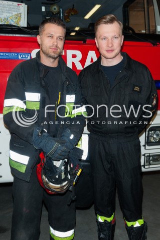  09.02.2015 WARSZAWA<br />POKAZ SERIALU STRAZACY<br />N/Z MACIEJ ZAKOSCIELNY JAKUB WESOLOWSKI<br /> 