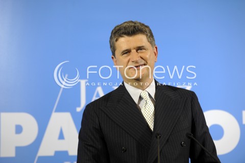  10.02.2015 WARSZAWA <br />KONFERENCJA KANDYDATA NA PREZYDENTA JANUSZA PALIKOTA<br />N/Z JANUSZ PALIKOT<br /> 