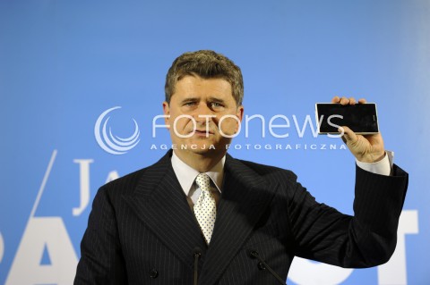  10.02.2015 WARSZAWA <br />KONFERENCJA KANDYDATA NA PREZYDENTA JANUSZA PALIKOTA<br />N/Z JANUSZ PALIKOT<br /> 