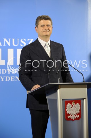  10.02.2015 WARSZAWA <br />KONFERENCJA KANDYDATA NA PREZYDENTA JANUSZA PALIKOTA<br />N/Z JANUSZ PALIKOT<br /> 