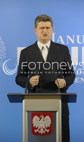  10.02.2015 WARSZAWA <br />KONFERENCJA KANDYDATA NA PREZYDENTA JANUSZA PALIKOTA<br />N/Z JANUSZ PALIKOT<br /> 