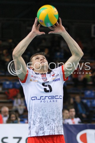  18.02.2015 RZESZOW POLAND<br />SIATKOWKA LIGA MISTRZOW MEN CEV VOLLEYBALL CHAMPIONS LEAGUE 2014/2015 <br />MATCH ASSECO RESOVIA RZESZOW - VFB FRIEDRICHSHAFEN<br />N/Z LUKAS TICHACEK SYLWETKA <br /> 