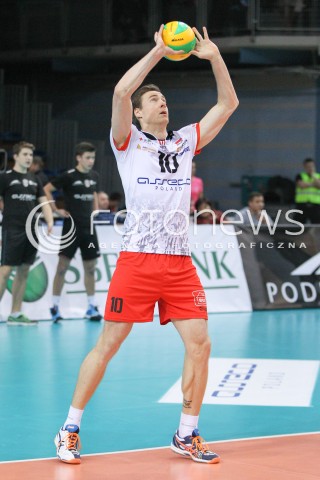  18.02.2015 RZESZOW POLAND<br />SIATKOWKA LIGA MISTRZOW MEN CEV VOLLEYBALL CHAMPIONS LEAGUE 2014/2015 <br />MATCH ASSECO RESOVIA RZESZOW - VFB FRIEDRICHSHAFEN<br />N/Z JOCHEN SCHOPS SYLWETKA <br /> 