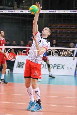  18.02.2015 RZESZOW POLAND<br />SIATKOWKA LIGA MISTRZOW MEN CEV VOLLEYBALL CHAMPIONS LEAGUE 2014/2015 <br />MATCH ASSECO RESOVIA RZESZOW - VFB FRIEDRICHSHAFEN<br />N/Z DAWID KONARSKI SYLWETKA <br /> 