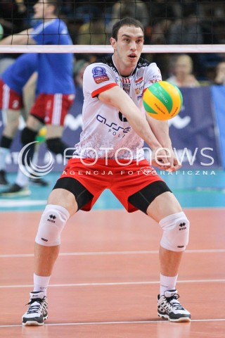  18.02.2015 RZESZOW POLAND<br />SIATKOWKA LIGA MISTRZOW MEN CEV VOLLEYBALL CHAMPIONS LEAGUE 2014/2015 <br />MATCH ASSECO RESOVIA RZESZOW - VFB FRIEDRICHSHAFEN<br />N/Z MARKO IVOVIC SYLWETKA <br /> 