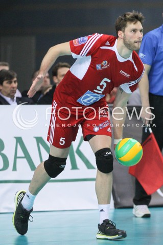  18.02.2015 RZESZOW POLAND<br />SIATKOWKA LIGA MISTRZOW MEN CEV VOLLEYBALL CHAMPIONS LEAGUE 2014/2015 <br />MATCH ASSECO RESOVIA RZESZOW - VFB FRIEDRICHSHAFEN<br />N/Z SIMON TISCHER SYLWETKA <br /> 