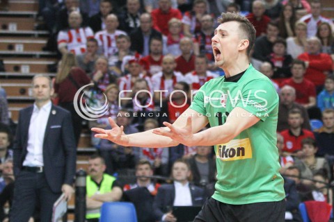  18.02.2015 RZESZOW POLAND<br />SIATKOWKA LIGA MISTRZOW MEN CEV VOLLEYBALL CHAMPIONS LEAGUE 2014/2015 <br />MATCH ASSECO RESOVIA RZESZOW - VFB FRIEDRICHSHAFEN<br />N/Z KRZYSZTOF IGNACZAK SYLWETKA RADOSC EMOCJE <br /> 