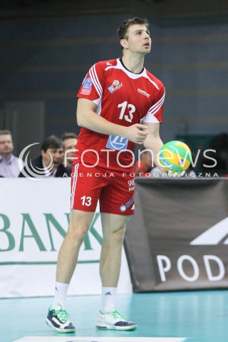  18.02.2015 RZESZOW POLAND<br />SIATKOWKA LIGA MISTRZOW MEN CEV VOLLEYBALL CHAMPIONS LEAGUE 2014/2015 <br />MATCH ASSECO RESOVIA RZESZOW - VFB FRIEDRICHSHAFEN<br />N/Z ADRIAN GONTARIU SYLWETKA <br /> 