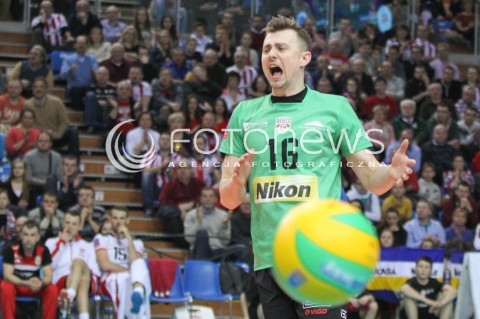  18.02.2015 RZESZOW POLAND<br />SIATKOWKA LIGA MISTRZOW MEN CEV VOLLEYBALL CHAMPIONS LEAGUE 2014/2015 <br />MATCH ASSECO RESOVIA RZESZOW - VFB FRIEDRICHSHAFEN<br />N/Z KRZYSZTOF IGNACZAK SYLWETKA RADOSC EMOCJE <br /> 