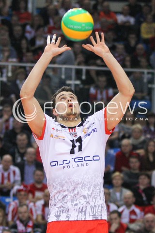  18.02.2015 RZESZOW POLAND<br />SIATKOWKA LIGA MISTRZOW MEN CEV VOLLEYBALL CHAMPIONS LEAGUE 2014/2015 <br />MATCH ASSECO RESOVIA RZESZOW - VFB FRIEDRICHSHAFEN<br />N/Z FABIAN DRZYZGA SYLWETKA <br /> 