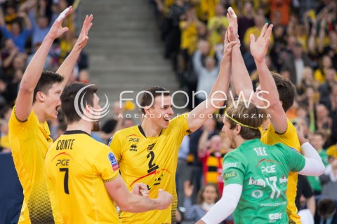  19.02.2015 LODZ POLAND<br />
SIATKOWKA LIGA MISTRZOW MEN CEV VOLLEYBALL CHAMPIONS LEAGUE 2014/2015<br />
MATCH PGE SKRA BELCHATOW - CUCINE LUBE TREIA<br />
N/Z RADOSC EMOCJE WYGRANA<br />
 