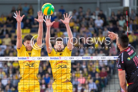  19.02.2015 LODZ POLAND<br />
SIATKOWKA LIGA MISTRZOW MEN CEV VOLLEYBALL CHAMPIONS LEAGUE 2014/2015<br />
MATCH PGE SKRA BELCHATOW - CUCINE LUBE TREIA<br />
N/Z SRECKO LISINAC FACUNDO CONTE<br />
 