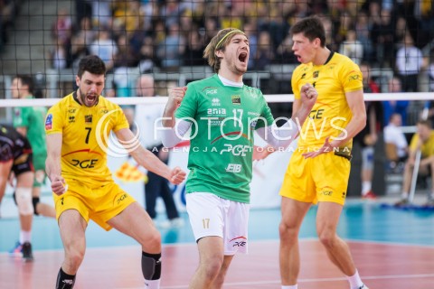  19.02.2015 LODZ POLAND<br />
SIATKOWKA LIGA MISTRZOW MEN CEV VOLLEYBALL CHAMPIONS LEAGUE 2014/2015<br />
MATCH PGE SKRA BELCHATOW - CUCINE LUBE TREIA<br />
N/Z FERDINAND TILLE RADOSC EMOCJE WYGRANA<br />
 