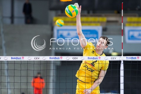  19.02.2015 LODZ POLAND<br />
SIATKOWKA LIGA MISTRZOW MEN CEV VOLLEYBALL CHAMPIONS LEAGUE 2014/2015<br />
MATCH PGE SKRA BELCHATOW - CUCINE LUBE TREIA<br />
N/Z MARIUSZ WLAZLY SYLWETKA<br />
 