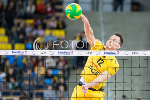  19.02.2015 LODZ POLAND<br />
SIATKOWKA LIGA MISTRZOW MEN CEV VOLLEYBALL CHAMPIONS LEAGUE 2014/2015<br />
MATCH PGE SKRA BELCHATOW - CUCINE LUBE TREIA<br />
N/Z WOJCIECH WLODARCZYK SYLWETKA<br />
 