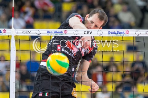  19.02.2015 LODZ POLAND<br />
SIATKOWKA LIGA MISTRZOW MEN CEV VOLLEYBALL CHAMPIONS LEAGUE 2014/2015<br />
MATCH PGE SKRA BELCHATOW - CUCINE LUBE TREIA<br />
N/Z BARTOSZ KUREK SYLWETKA<br />
 